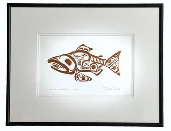 Signed 'Haida Salmon, S Kaagi' By Bill Reid 1920-1998 (t)