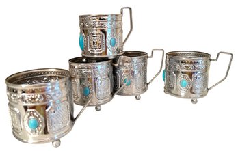 Set Of Five Hot Tea Glass Holders