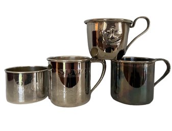 Four Vintage Silver Plate Baby Cups
