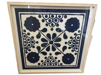 Framed Block Print Style Wall Hanging