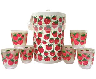 Sweet Vintage Gucki Strawberry Ice Bucket Set
