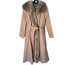 Vintage Faux Fur Lined Trench Coat