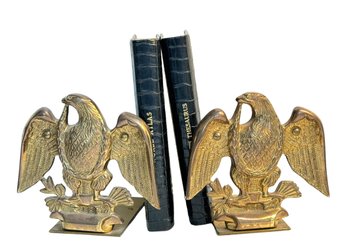 Pair Of Vintage Brass Eagle Bookends