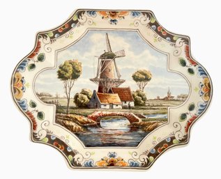 Vintage Delfts Polychrome Handwerk 'Westraven' Plate