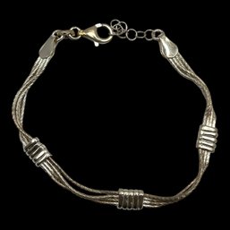 Vintage Italian Sterling Silver 4 Stranded Bracelet