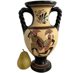 Tall Vintage Greek Hand Made Terracotta Amphora
