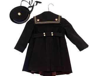 Mid Century Children's Wool Sailor Coat And Hat