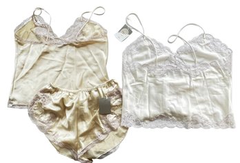Vintage CHRISTIAN DIOR INTIMATES Cami Set With Tap Pants Plus Another Lacy Cami