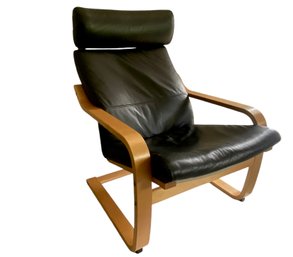 IKEA Black Leather Poang Chair