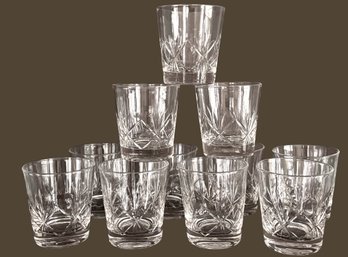 Twelve Vintage Cut Crystal Single Old Fashion Cocktail Glasses