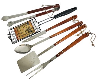 Vintage Wood Handled BBQ Tools