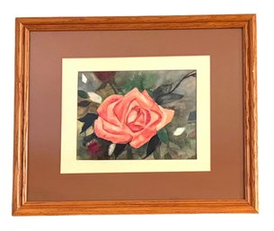 Signed Watercolor 'rose' By Cianci