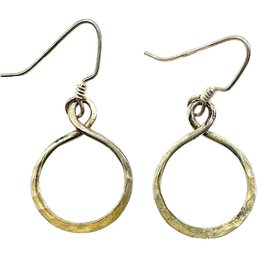 Vintage Sterling Silver Dangle Circle Earrings