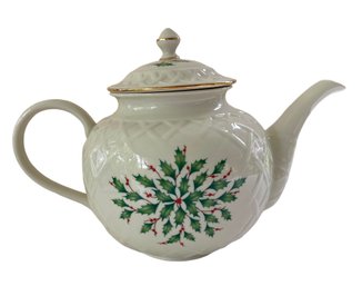 Lenox Holiday Carved Teapot - New In Box