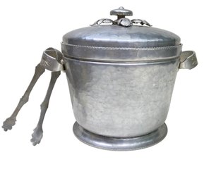 1930s Continental 'Hand Hammered Aluminum Ice Bucket