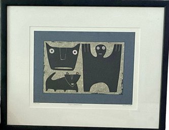 'FIGURE/HEAD/ANIMAL' By MARVIN JONES Lithograph