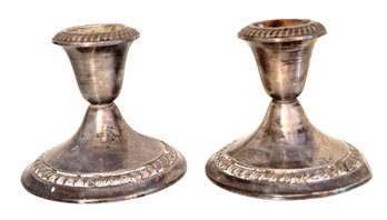 Pair Of Gotham Sterling Silver Candle Holder