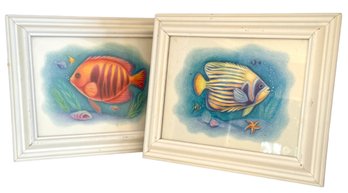 Two Hand Colored Fish Prints