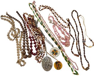 Eclectic Vintage Costume Jewelry Necklace Collection