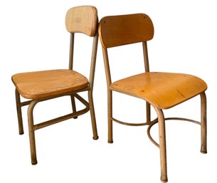 Two Classic Children's Schoolhouse Chairs