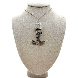 Amazing Vintage Italian Sterling Silver Box Chain With Dangle Fish Pendant And Turquoise Accent