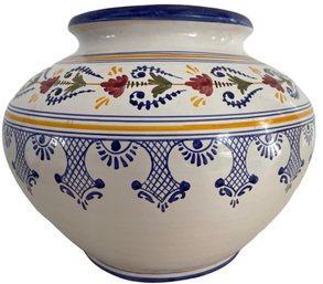Large Vintage Spanish Talavera Ceramic Vase