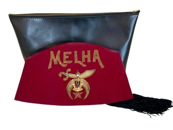 Original 1950's MELHA Hat With Leather Carrying Case