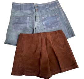 Two Pairs Of Vintage Suede Shorts