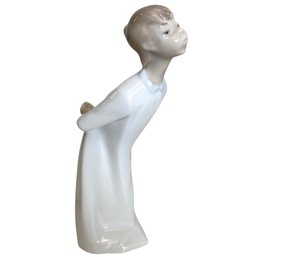 Vintage Lladro Porcelain Figure 'Boy Kissing'