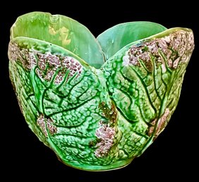 Cabbage Leaf Pottery Bowl