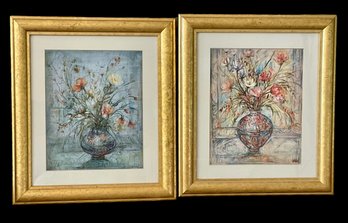 Pair Of EDNA HIBEL 'COUNTRY GIFT' And  'QUELQUE FLEURS' Authentic Custom Prints