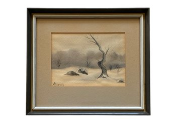 Beautifully Framed Signed Vintage Watercolor