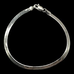 Vintage Italian Sterling Silver Small Herringbone Bracelet