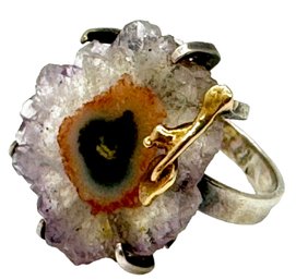Sterling Silver And Agate Ring