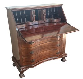 Antique Mahogany Slant Top Desk With Claw Feet