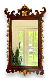 Exceptional Vintage Hall Mirror With Gilt Border 29' X 48'