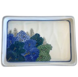 Mid Century Japanese Kutani Porcelain Vanity Tray By Takahaski