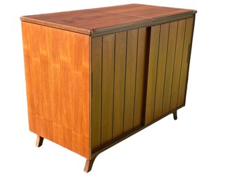 Mid Century Stereo Cabinet With Sliding Door 1 Of 2