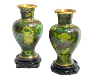 Fine Pair Of Cloisonne Vases