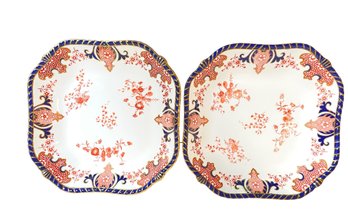 Pair Of Antigue Royal Crown Derby Octagonal Serving Plates