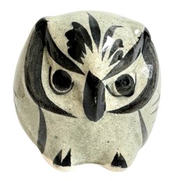 Mid Century Mexican Glazed Pottery Owl