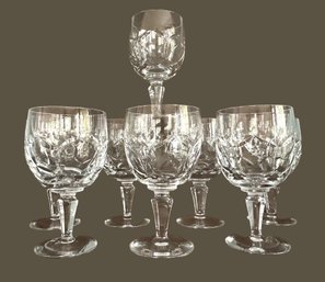 Eight Fine Atlantis 'Faro' Vintage Crystal Water Goblets