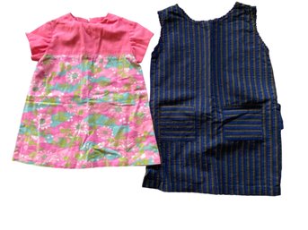 Two Vintage Custom Made Toddler Dresses