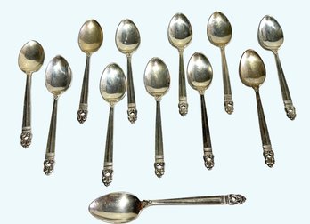 Twelve Sterling Silver Demitasse Spoons 4.78 OZT