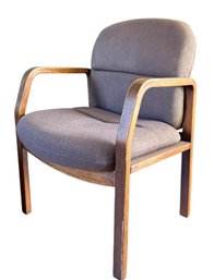 Mid Century Oak Curved Arm Chair