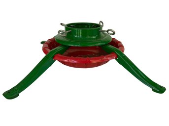 Green And Red Vintage Metal Christmas Tree Stand