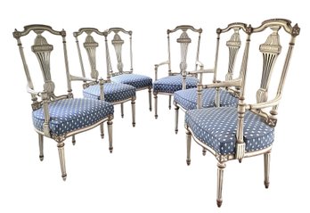 Set Of 8 French Regency Dining Chairs