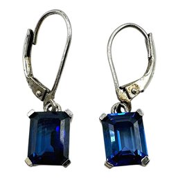 Sterling Silver Blue Topaz Dangle Earrings