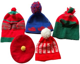 Five Vintage Pompom Hats