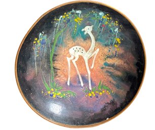 Mid Century Dutch Enamel On Copper Dish